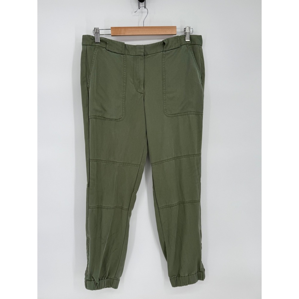 Ann Taylor Loft Womens Sz 6 Olive Green Utility‎ Jogger Pants Elastic Cuff Cargo
